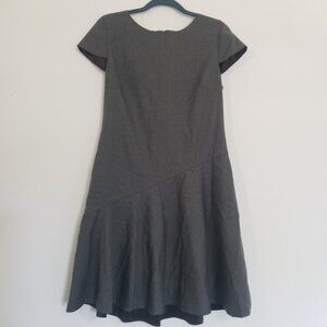 Theory Grey Midi dress Asymmetric Skirt L NWT